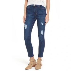 Current/Elliott Stiletto High Waist Ankle Skinny Jeans Great Love Destroy Raw He